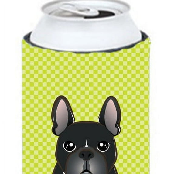 Carolines Treasures BB1289TBC Checkerboard Lime Green French Bulldog Tall Boy Beverage Insulator Hugger , Tall Boy,
