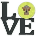 thumbnail image 1 of Carolines Treasures BB1295WALV Checkerboard Lime Green Wirehaired Dachshund Metal Wall Artwork LOVE 12X12 multicolor, 1 of 2