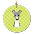 thumbnail image 1 of Carolines Treasures BB1298CO1 Checkerboard Lime Green Italian Greyhound Ceramic Ornament- 2.81 Dia., 1 of 1
