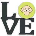 thumbnail image 1 of Checkerboard Lime Green Buff Poodle Metal Wall Artwork LOVE, 1 of 2