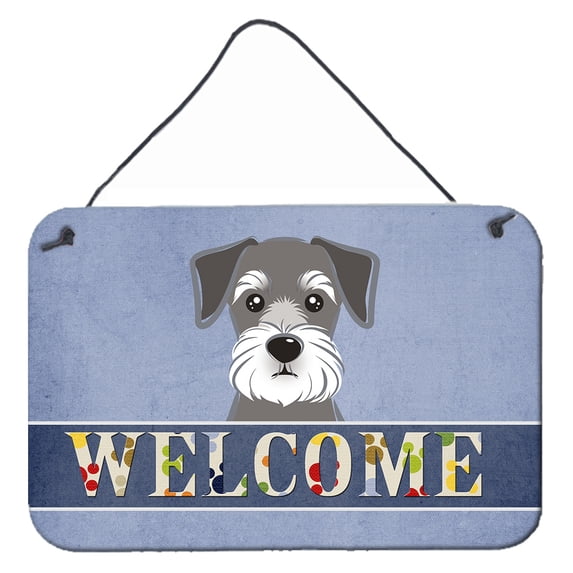 Carolines Treasures BB1392DS812 Schnauzer Welcome Wall and Door Hanging Prints