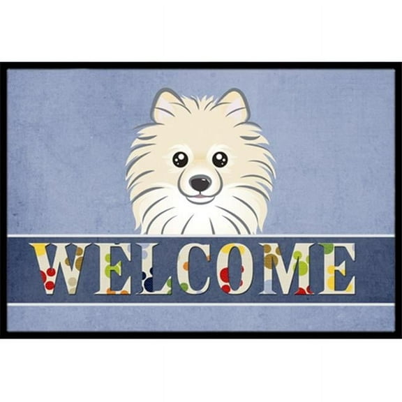 Caroline's Treasures BB1393MAT Pomeranian Welcome Door Mat, Indoor Rug or Outdoor Welcome Mat 18x27 Doormat , 27"L x