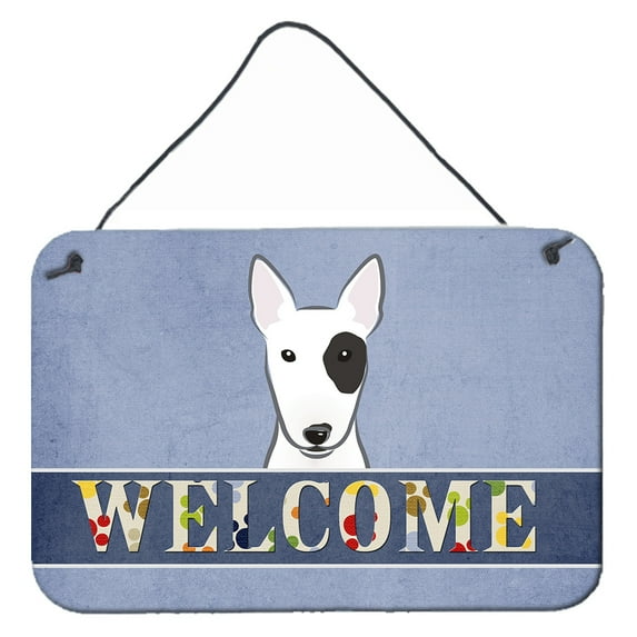 Carolines Treasures BB1395DS812 Bull Terrier Welcome Wall and Door Hanging Prints