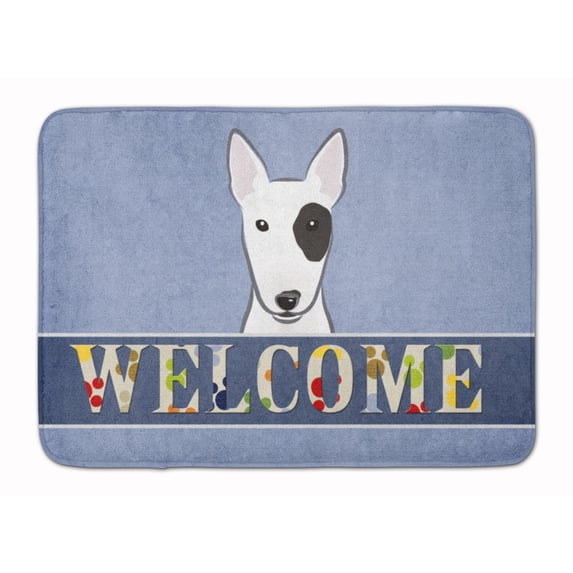 Carolines Treasures BB1395RUG Bull Terrier Welcome Machine Washable Memory Foam Mat