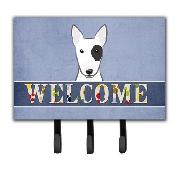 Carolines Treasures BB1395TH68 Bull Terrier Welcome Leash & Key Holder