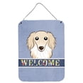 thumbnail image 1 of Caroline's Treasures BB1398DS1216 Longhair Creme Dachshund Welcome Wall or Door Hanging Prints, Blue, 12x16, multicolor, 1 of 2