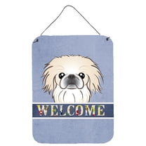 Caroline's Treasures BB1407DS1216 Pekingese Welcome Wall or Door Hanging Prints, Blue, 12x16, multicolor