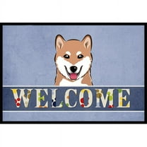 Carolines Treasures BB1411MAT Shiba Inu Welcome Indoor & Outdoor Mat- 18 x 27 in.
