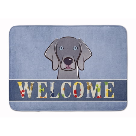 Carolines Treasures BB1417RUG Weimaraner Welcome Machine Washable Memory Foam Mat Blue 19 X 27" multicolor