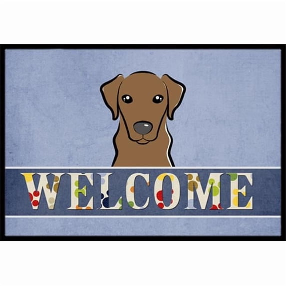 Caroline's Treasures BB1420JMAT Chocolate Labrador Welcome Door Mat, Indoor Rug or Outdoor Welcome Mat 24x36 Doormat ,