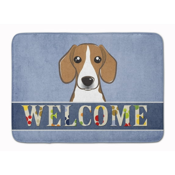Carolines Treasures BB1425RUG Beagle Welcome Machine Washable Memory Foam Mat Blue 19 X 27" multicolor