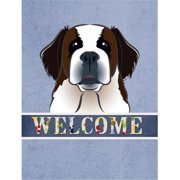Saint Bernard Welcome Flag Canvas House Size