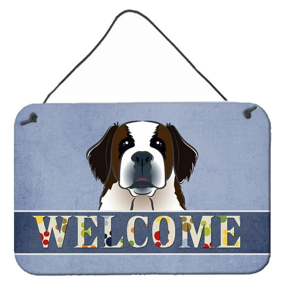 Carolines Treasures BB1432DS812 Saint Bernard Welcome Wall and Door Hanging Prints