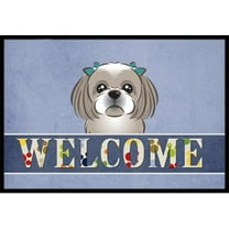 Carolines Treasures BB1436MAT Gray Silver Shih Tzu Welcome Indoor & Outdoor Mat- 18 x 27 in.