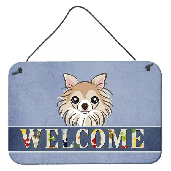Carolines Treasures BB1437DS812 Chihuahua Welcome Wall and Door Hanging Prints