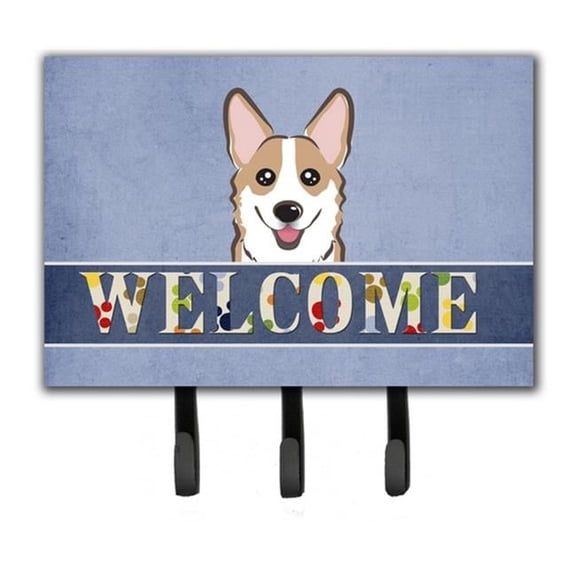 Carolines Treasures BB1439TH68 Sable Corgi Welcome Leash & Key Holder