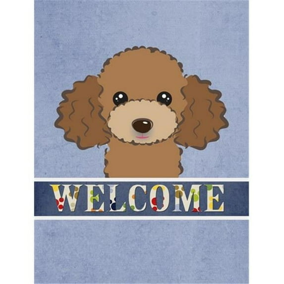 Caroline's Treasures BB1442GF Chocolate Brown Poodle Welcome Flag Garden Size , Small, multicolor