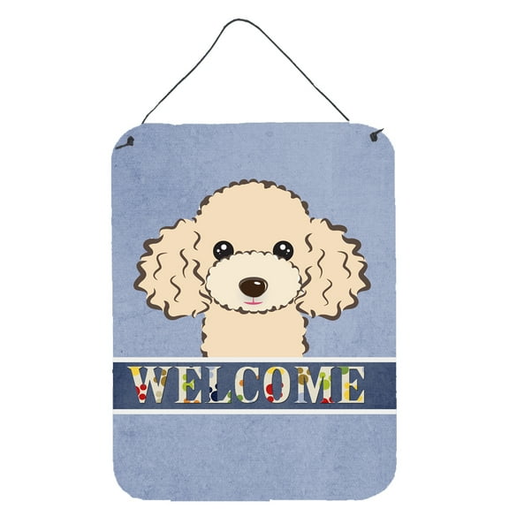Carolines Treasures BB1444DS1216 Buff Poodle Welcome Wall and Door Hanging Prints