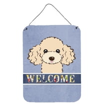 Carolines Treasures BB1444DS1216 Buff Poodle Welcome Wall and Door Hanging Prints