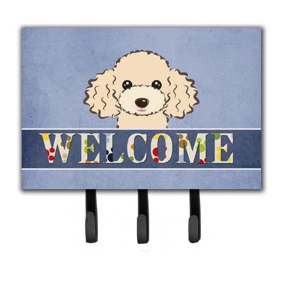 Carolines Treasures BB1444TH68 Buff Poodle Welcome Leash & Key Holder