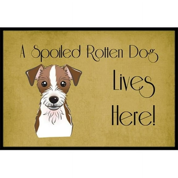 Caroline's Treasures BB1450MAT Jack Russell Terrier Spoiled Dog Lives Here Door Mat, Indoor Rug or Outdoor Welcome Mat