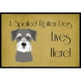 thumbnail image 1 of Carolines Treasures BB1454JMAT Schnauzer Spoiled Dog Lives Here Indoor & Outdoor Mat- 24 x 36 in., 1 of 4