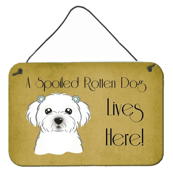 Carolines Treasures BB1456DS812 Maltese Spoiled Dog Lives Here Wall and Door Hanging Prints