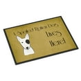 thumbnail image 1 of Caroline's Treasures BB1457JMAT Bull Terrier Spoiled Dog Lives Here Door Mat, Indoor Rug or Outdoor Welcome Mat 24x36, 1 of 4
