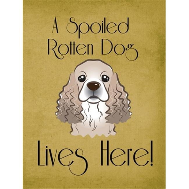 Caroline's Treasures BB1464GF Cocker Spaniel Spoiled Dog Lives Here Flag Garden Size , Small, multicolor
