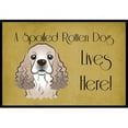 thumbnail image 1 of Caroline's Treasures BB1464JMAT Cocker Spaniel Spoiled Dog Lives Here Door Mat, Indoor Rug or Outdoor Welcome Mat 24x36, 1 of 4