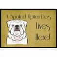thumbnail image 1 of Carolines Treasures BB1468JMAT White English Bulldog Spoiled Dog Lives Here Indoor & Outdoor Mat- 24 x 36 in., 1 of 4