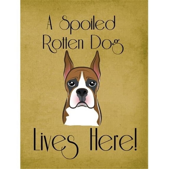 Caroline's Treasures BB1471GF Boxer Spoiled Dog Lives Here Flag Garden Size , Small, multicolor