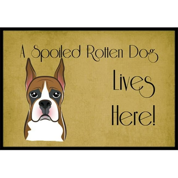 Carolines Treasures BB1471MAT Boxer Spoiled Dog Lives Here Indoor & Outdoor Mat- 18 x 27 in.