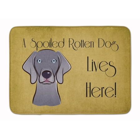 Carolines Treasures BB1479RUG Weimaraner Spoiled Dog Lives Here Machine Washable Memory Foam Mat 19 X 27" multicolor