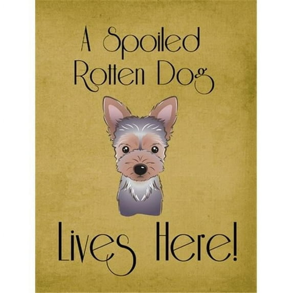 Caroline's Treasures BB1480GF Yorkie Puppy Spoiled Dog Lives Here Flag Garden Size , Small, multicolor