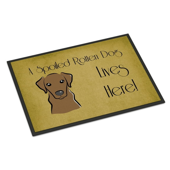 Carolines Treasures BB1482MAT Chocolate Labrador Spoiled Dog Lives Here Indoor & Outdoor Mat- 18 x 27 in.