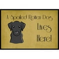 thumbnail image 1 of Caroline's Treasures BB1483JMAT Black Labrador Spoiled Dog Lives Here Door Mat, Indoor Rug or Outdoor Welcome Mat 24x36, 1 of 4
