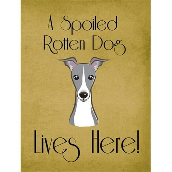 Caroline's Treasures BB1484GF Italian Greyhound Spoiled Dog Lives Here Flag Garden Size , Small, multicolor