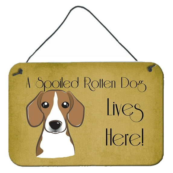 Carolines Treasures BB1487DS812 Beagle Spoiled Dog Lives Here Wall and Door Hanging Prints