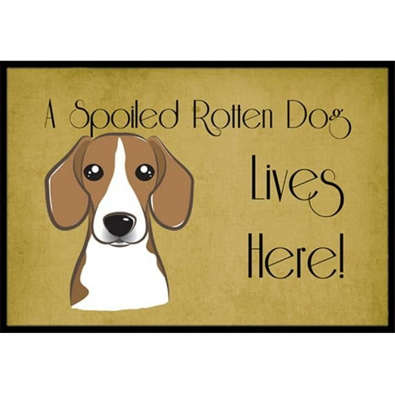 Caroline's Treasures BB1487JMAT Beagle Spoiled Dog Lives Here Door Mat, Indoor Rug or Outdoor Welcome Mat 24x36 Doormat