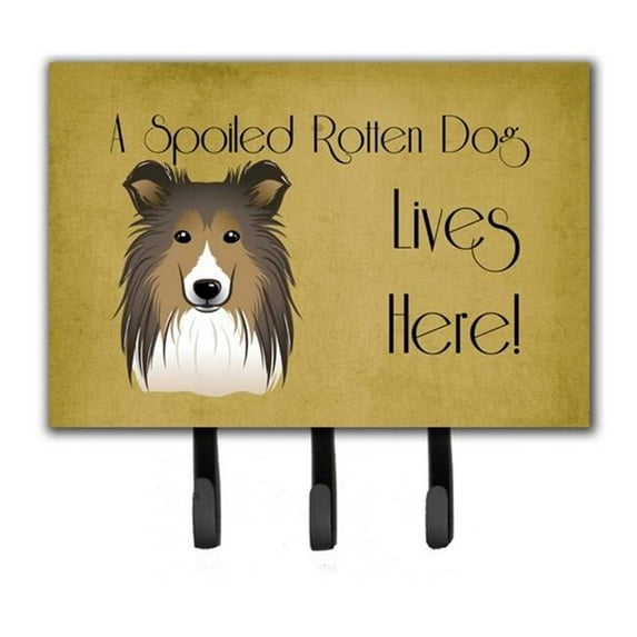 Carolines Treasures BB1490TH68 Sheltie Spoiled Dog Lives Here Leash & Key Holder