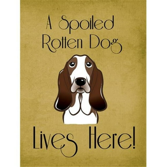 Caroline's Treasures BB1491GF Basset Hound Spoiled Dog Lives Here Flag Garden Size , Small, multicolor