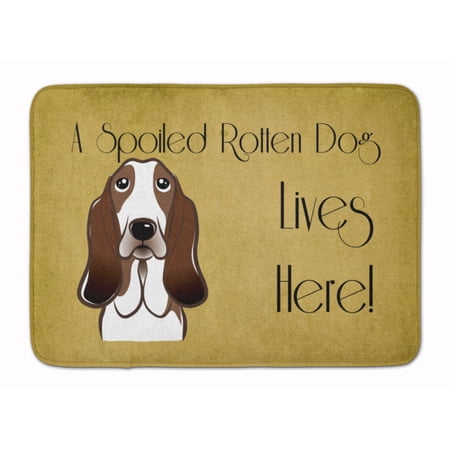 Carolines Treasures BB1491RUG Basset Hound Spoiled Dog Lives Here Machine Washable Memory Foam Mat 19 X 27" multicolor