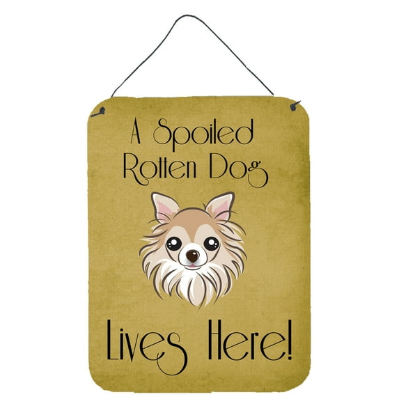 Caroline's Treasures BB1499DS1216 Chihuahua Spoiled Dog Lives Here Wall or Door Hanging Prints, 12x16, multicolor
