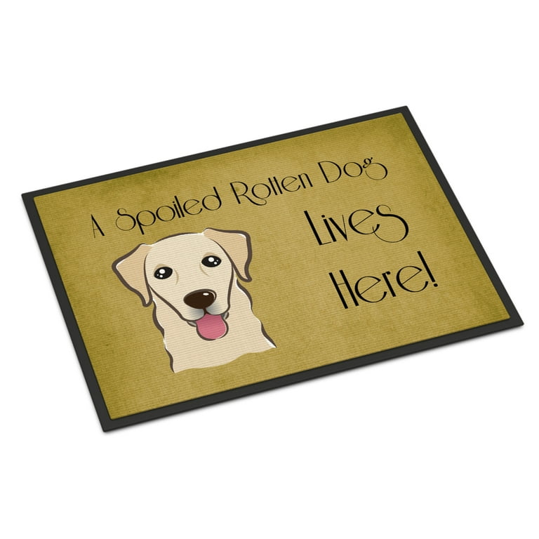 Golden Retriever Spoiled Dog Lives Here Indoor or Outdoor Mat 24x36 Bb1500jmat