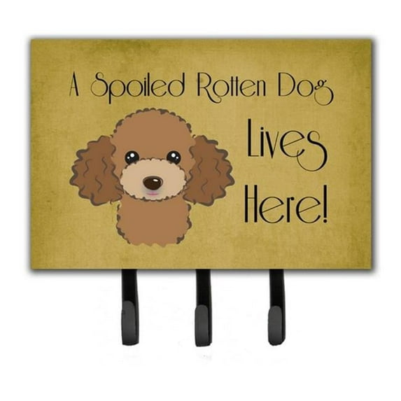 Carolines Treasures BB1504TH68 Chocolate Brown Poodle Spoiled Dog Lives Here Leash & Key Holder