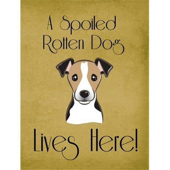 Caroline's Treasures BB1509GF Jack Russell Terrier Spoiled Dog Lives Here Flag Garden Size , Small, multicolor