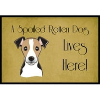 Caroline's Treasures BB1509MAT Jack Russell Terrier Spoiled Dog Lives Here Door Mat, Indoor Rug or Outdoor Welcome Mat