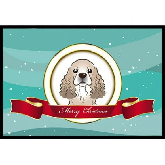 Carolines Treasures BB1526MAT Cocker Spaniel Merry Christmas Indoor & Outdoor Mat- 18 x 27 in.