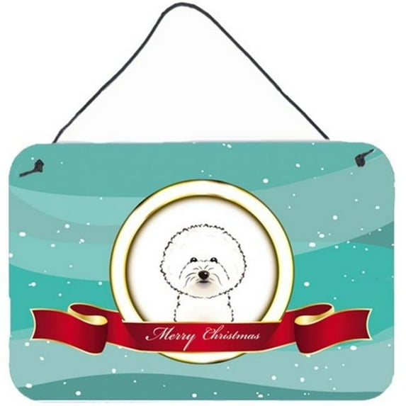 Carolines Treasures BB1527DS812 Bichon Frise Merry Christmas Wall and Door Hanging Prints
